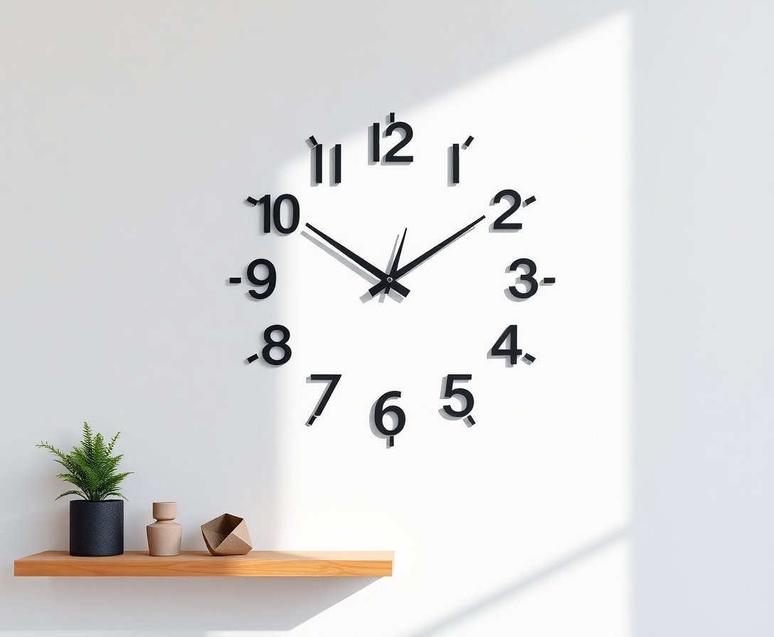 Büyük Harfli ve Rakamlı Duvar Saatleriyle Modern ve Minimal Bir Dokunuş Ekleyin