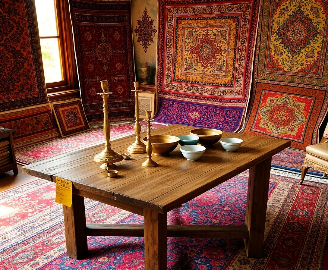 Kilim ve Halılarla Antika ve Vintage Eşyaları Tamamlama