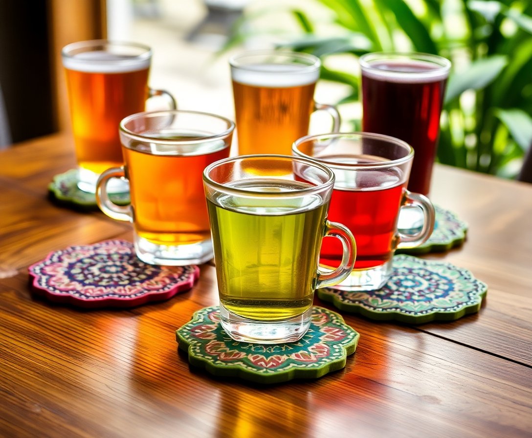 Masa ve Sehpa Aksesuarları Bardak Altlıkları ve Bardaklarla Renk Katma